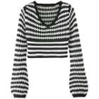 Striped Sweater W55 - Black & White - One Size
