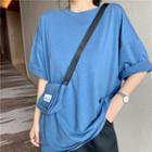 Set: Printed Short-sleeve T-shirt + Crossbody Bag