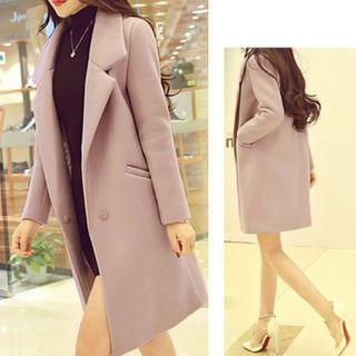One-button Wool Coat