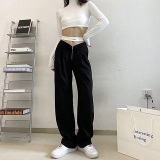 Letter Cut-out Pants