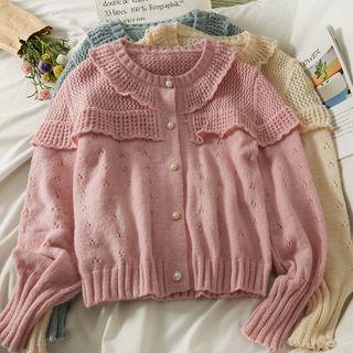 Patchwork Crew-neck Cardigan