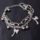Axe Layered Stainless Steel Bracelet A098 - Silver - One Size