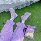 Cropped Harem Pants Purple - One Size
