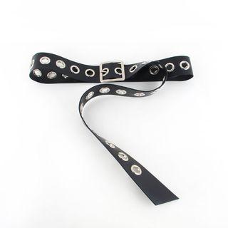 Faux Leather Belt Black - 128cm