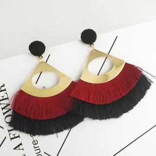 Fringed Alloy Fan Dangle Earring