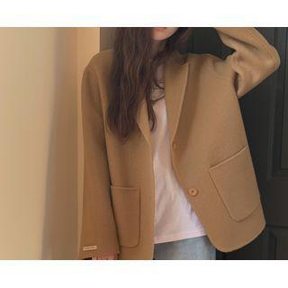 Single-breasted Woolen Blazer (camel) One Size