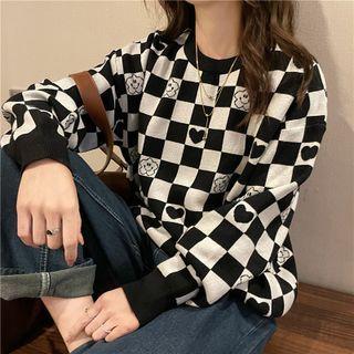 Checkerboard Sweater / Sweater Vest / Knit Top