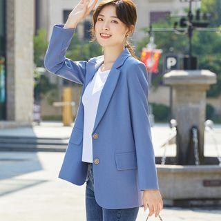 Plain Single-breasted Blazer / Dress Pants / Set