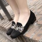 Studded Chunky Heel Loafers