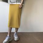Band-waist H-line Long Skirt