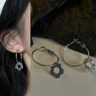 Flower Alloy Dangle Earring 1 Pair - 1997a - Silver - One Size