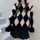 Argyle Fleece Sweatshirt