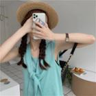Sleeveless Mock Two-piece Slim-fit Dress