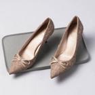 Pointed Bow-accent High Heel Pumps