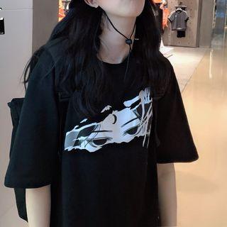 Short-sleeve Graphic T-shirt Black - One Size