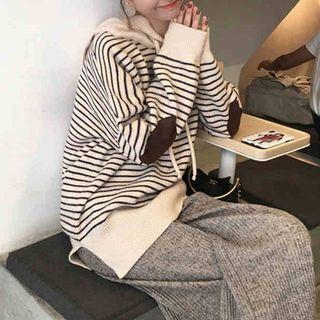 Hooded Striped Sweater / Wide-leg Pants / Set