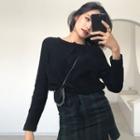 Plain Single-breasted Lace-up Long-sleeve Cardigan