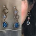 Non-matching Faux Pearl Faux Crystal Drop Earring 1 Pair - C84a - S925 Sterling Silver Needle - One Size