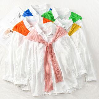 Loose-fit White Shirt + Shawl