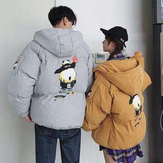 Couple Matching Cartoon Print  Padded Coat