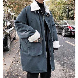 Fleece-panel Loose-fit Padded Coat