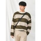 Striped Boxy Rib-knit Sweater