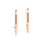 Elegant And Fashion Plated Rose Gold Heart-shaped Tassel 316l Stainless Steel Earrings With Cubic Zirconia Rose Gold - One Size