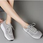 Lace-up Mesh Platform Sneakers