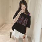 Mock Two-piece Lettering Tunic