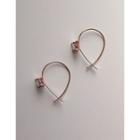 Rhinestone Earrings Rose Gold - One Size