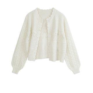 Lace Trim Cardigan Milky White - One Size