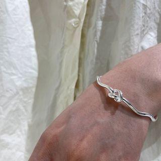 Knot Alloy Open Bangle Sl0692 - Silver - One Size