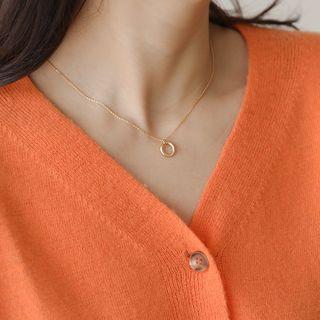 Ring Pendant Necklace Gold - One Size