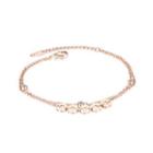 Simple Classic Plated Rose Gold Roman Numerals Geometric Round 316l Stainless Steel Anklet With Cubic Zirconia Rose Gold - One Size