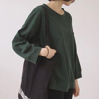 Long-sleeve Pocket-detail T-shirt