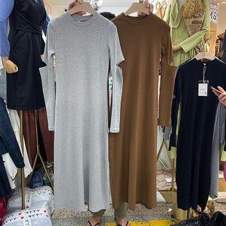 Long-sleeve Midi Ripped T-shirt Dress