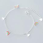 925 Sterling Silver Rainbow & Cloud Bracelet S925 Silver - Bracelet - Rainbow - Silver - One Size