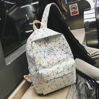 Faux Leather Geometry Backpack