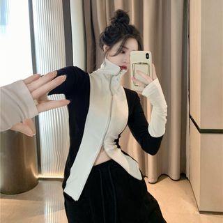 Color Block Panel Double-ended Zip Shirt