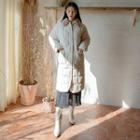 Faux-fur Collar Long Quilted Coat