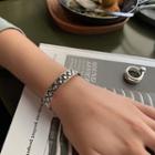 Textured Alloy Open Bangle Sl0324 - Silver - One Size