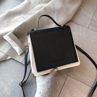 Two-tone Top-handle Crossbody Bag