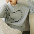 Heart Embroidered Pullover