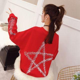 Star Print Long Pullover