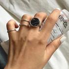 Marble Disc Sterling Silver Ring