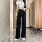 High-waist Irregular Split Wide-leg Jeans