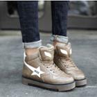 Fleece-lined Platform Lace Up Shoes