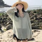 Long-sleeve Light Jacket / Plain Camisole
