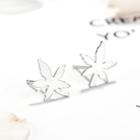 925 Sterling Silver Leaf Earring Silver - One Size
