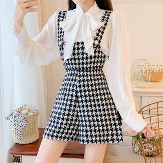 Houndstooth Jumper Shorts / Blouse / Set